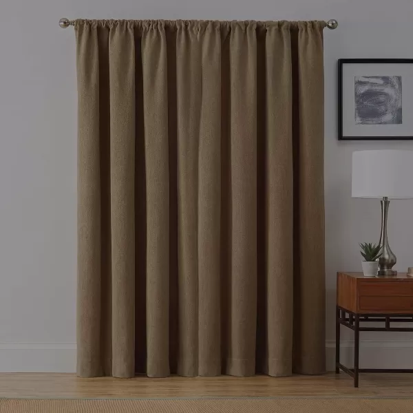 Brookstone  FZE002EB1CAM Harvey Mid Century Modern Room Darkening Window Curtains wLiner for Bedroom Single Panel 50 x 63 Camel50 x 108 Camel