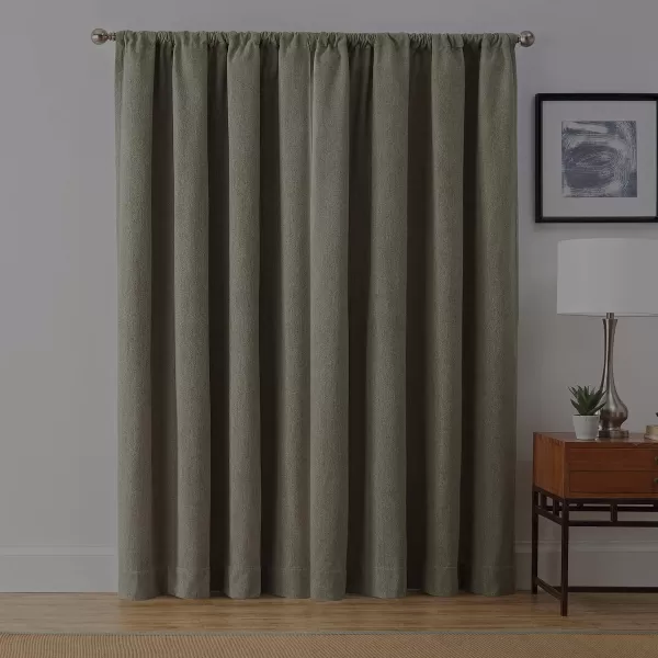 Brookstone  FZE002EB1CAM Harvey Mid Century Modern Room Darkening Window Curtains wLiner for Bedroom Single Panel 50 x 63 Camel50 x 108 Green
