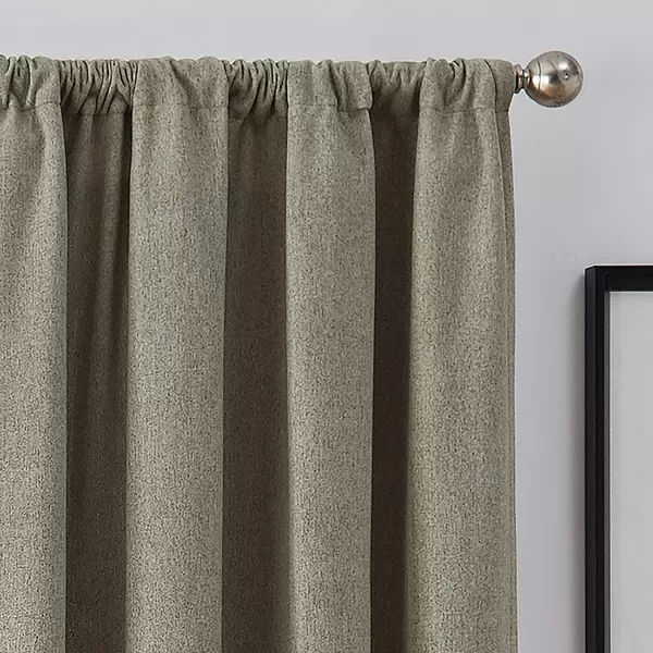 Brookstone  FZE002EB1CAM Harvey Mid Century Modern Room Darkening Window Curtains wLiner for Bedroom Single Panel 50 x 63 Camel50 x 108 Green