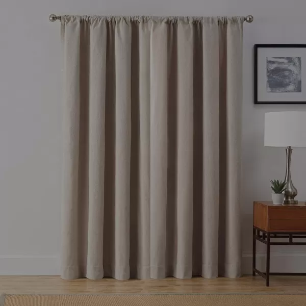 Brookstone  FZE002EB1CAM Harvey Mid Century Modern Room Darkening Window Curtains wLiner for Bedroom Single Panel 50 x 63 Camel50 x 108 Linen