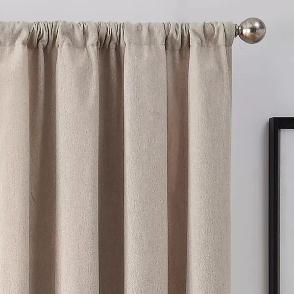 Brookstone  FZE002EB1CAM Harvey Mid Century Modern Room Darkening Window Curtains wLiner for Bedroom Single Panel 50 x 63 Camel50 x 108 Linen