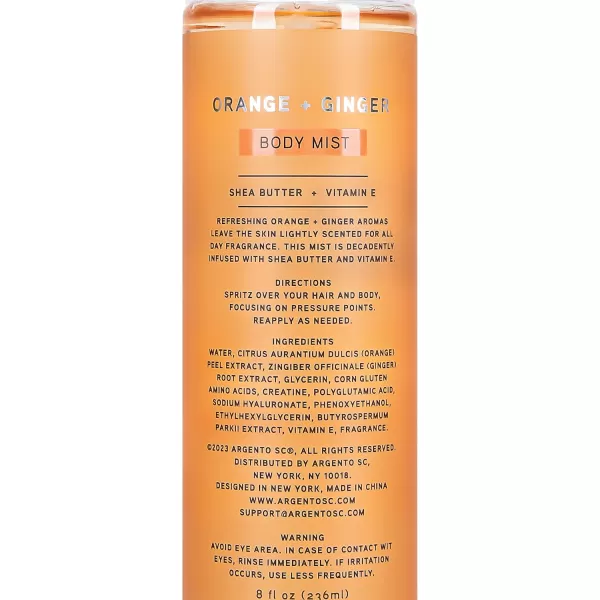 Brookstone 2 Plus Essential Oil Blend Body Spray  Body Mist with Natures Finest Shea Butter amp Vitamin E  Experience enchanting scents for a lasting impression  Orange amp Ginger 8 Fl ozOrange Ginger