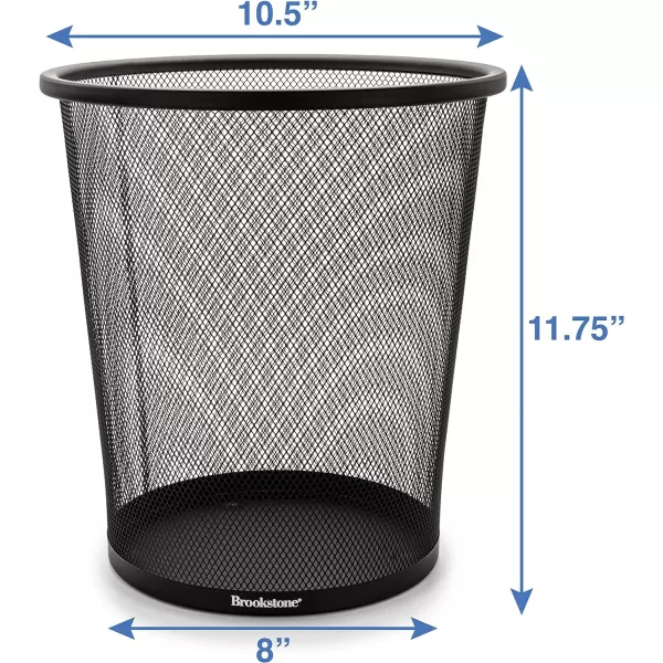 Brookstone 3 Pack Metallic Mesh Wastebasket for Office amp Home Open Top Under Desk Trash Can Lightweight amp Sturdy Recycling BinBlack