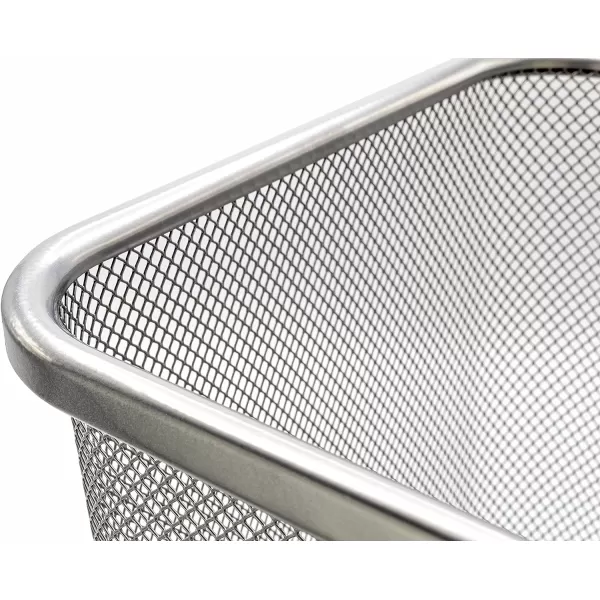 Brookstone 3 Pack Metallic Mesh Wastebasket for Office amp Home Open Top Under Desk Trash Can Lightweight amp Sturdy Recycling BinSilver