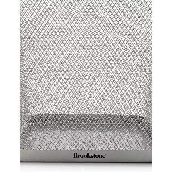 Brookstone 3 Pack Metallic Mesh Wastebasket for Office amp Home Open Top Under Desk Trash Can Lightweight amp Sturdy Recycling BinSilver