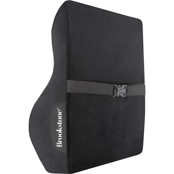 Brookstone BK1172  Luxurious Back Support Pillow for Office Chairs and Cars Lumbar Cushion with Premium Grade Memory Foam with Cooling Gel Soft Plush CoverBrookstone BK1172  Luxurious Back Support Pillow for Office Chairs and Cars Lumbar Cushion with Premium Grade Memory Foam with Cooling Gel Soft Plush Cover