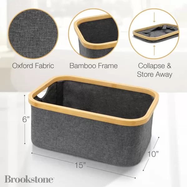 Brookstone Bamboo Storage Basket Boho Organization and Storage Container Decorative Shelf Bin for any Bedroom Over the Vanity Bathroom Accessory Suitable for Any Home Dcor StyleBrookstone Bamboo Storage Basket Boho Organization and Storage Container Decorative Shelf Bin for any Bedroom Over the Vanity Bathroom Accessory Suitable for Any Home Dcor Style