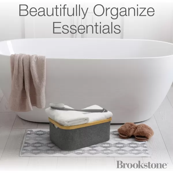 Brookstone Bamboo Storage Basket Boho Organization and Storage Container Decorative Shelf Bin for any Bedroom Over the Vanity Bathroom Accessory Suitable for Any Home Dcor StyleBrookstone Bamboo Storage Basket Boho Organization and Storage Container Decorative Shelf Bin for any Bedroom Over the Vanity Bathroom Accessory Suitable for Any Home Dcor Style