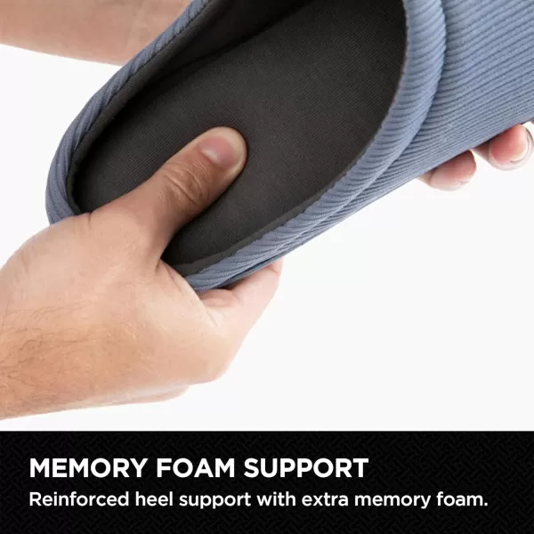 Brookstone Classic Comfort Memory Foam Slippers  Mens Memory Foam Indoor Slippers  Warm ampamp Comfortable Cozy Slippers for Men  Soft Plush Lining NonSlip Sole Indoor SlippersDusty Blue