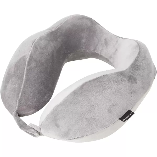 Brookstone Contoured Memory Foam Head and Neck Travel Pillow Erganomic and Lightweight BlackDark Grey One Size