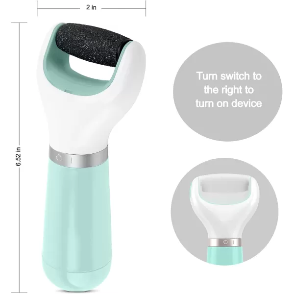 Brookstone Electric Foot Callus Remover  Diamond MicroMineral Roller Head Specially Made for Dry Feet Cracked Heels and AllAround Foot Repair  Pedicure Tools for at Home Foot Care  SeafoamSeafoam