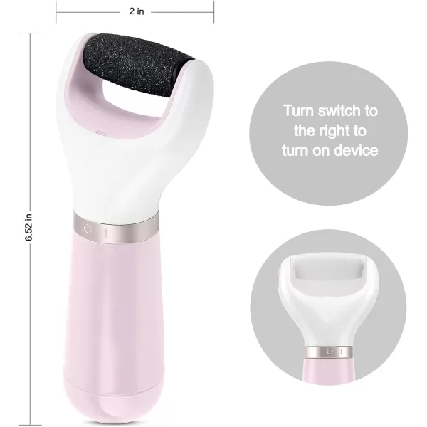 Brookstone Electric Foot Callus Remover  Diamond MicroMineral Roller Head Specially Made for Dry Feet Cracked Heels and AllAround Foot Repair  Pedicure Tools for at Home Foot Care  SeafoamPink