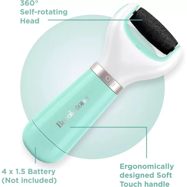 Brookstone Electric Foot Callus Remover  Diamond MicroMineral Roller Head Specially Made for Dry Feet Cracked Heels and AllAround Foot Repair  Pedicure Tools for at Home Foot Care  SeafoamSeafoam