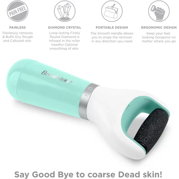 Brookstone Electric Foot Callus Remover  Diamond MicroMineral Roller Head Specially Made for Dry Feet Cracked Heels and AllAround Foot Repair  Pedicure Tools for at Home Foot Care  SeafoamSeafoam