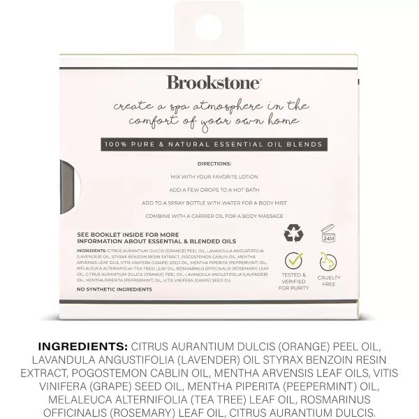 Brookstone Essential Oil Blends Sleep Collection  Organic Essential Oil Set for Aromatherapy Diffuser Massage Oil and Candle Scents  3Pack 10ml BottlesSleep Collection