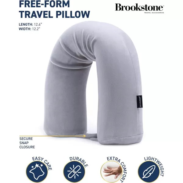 Brookstone FreeForm Memory Foam Twist Travel Pillow Adjustable Roll Pillow for Neck Chin Lumbar and Leg Support Size One Size BlackGrey One Size