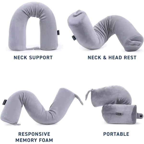 Brookstone FreeForm Memory Foam Twist Travel Pillow Adjustable Roll Pillow for Neck Chin Lumbar and Leg Support Size One Size BlackGrey One Size