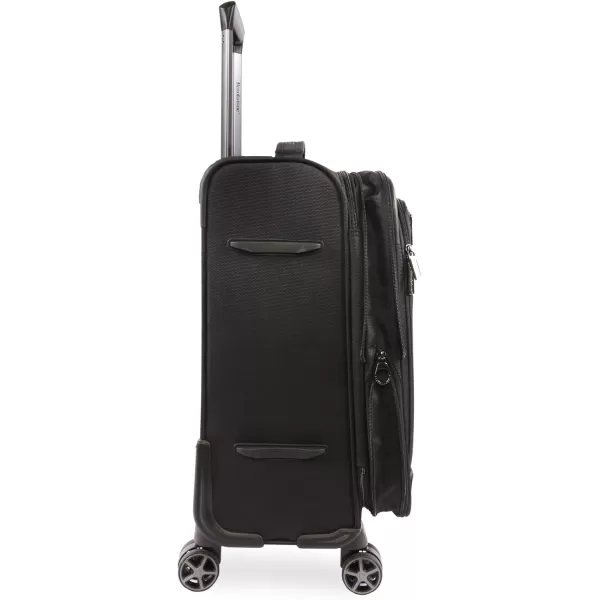 Brookstone Luggage Harbor Spinner Suitcase Black CheckinBrookstone Luggage Harbor Spinner Suitcase Black Checkin