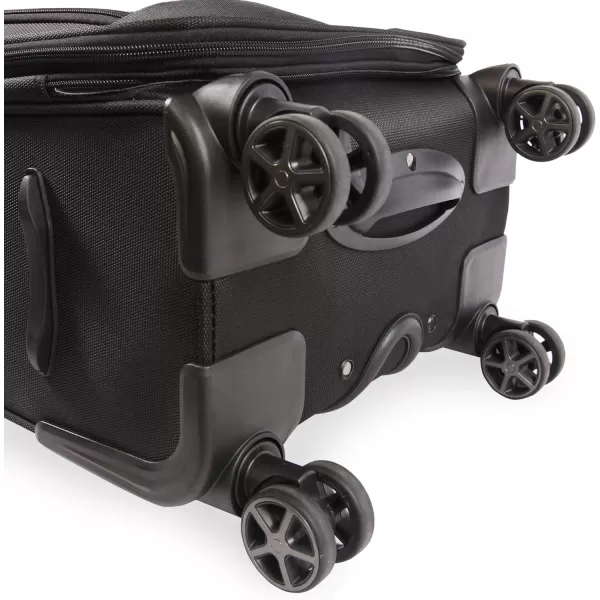 Brookstone Luggage Harbor Spinner Suitcase Black CheckinBrookstone Luggage Harbor Spinner Suitcase Black Checkin