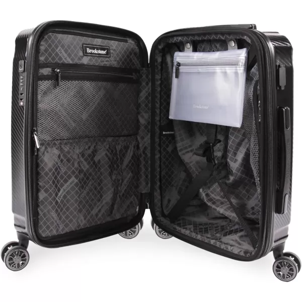 Brookstone Luggage Keane Spinner Suitcase Black CarryOnBrookstone Luggage Keane Spinner Suitcase Black CarryOn