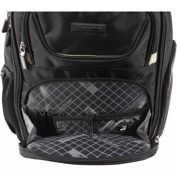 Brookstone Luggage Laptop Backpack BlackGold 18 Inch18 Inch BlackGold