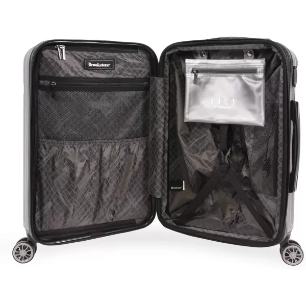 Brookstone Luggage Nelson Spinner Suitcase Charcoal CarryOnBrookstone Luggage Nelson Spinner Suitcase Charcoal CarryOn