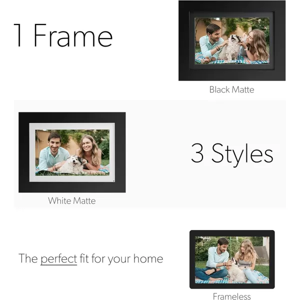 Brookstone PhotoShare 10 Smart Digital Picture Frame Send Pics from Phone to Frames WiFi 8 GB Holds 5000 Pics HD Touchscreen Premium Espresso Wood Easy Setup No Fees101 2Pack Black