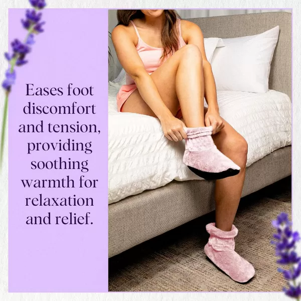 Brookstone Premium TheraSpa Warming Booties with Hot and Cold Therapy Foot Warmer LavenderInfused One Size Fits Most Blush PinkBlush Pink