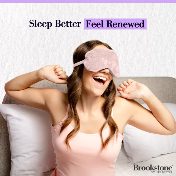 Brookstone TheraSpa Premium Black Eye Mask with Hot and Cold Therapy for a Heated Eye Mask or Cold Eye Mask LavenderInfused Relaxation Gifts Warm in Microwave Chill in Freezer Midnight BlackBlush Pink