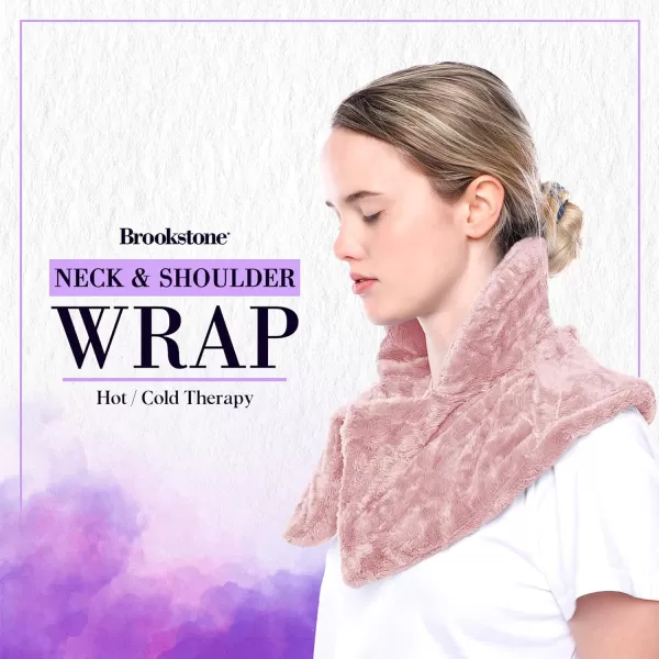 Brookstone TheraSpa Premium Hot and Cold Therapy Body Wrap with Straps Cooling and Microwave Heating Pad LavenderInfused Portable Midnight BlackNeck Wrap  Blush Pink