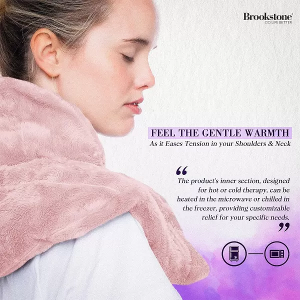 Brookstone TheraSpa Premium Hot and Cold Therapy Body Wrap with Straps Cooling and Microwave Heating Pad LavenderInfused Portable Midnight BlackNeck Wrap  Blush Pink