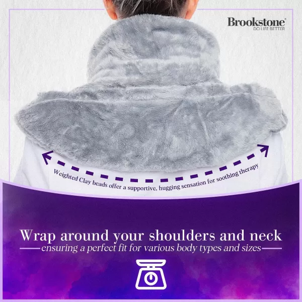 Brookstone TheraSpa Premium Hot and Cold Therapy Body Wrap with Straps Cooling and Microwave Heating Pad LavenderInfused Portable Midnight BlackNeck Wrap  Glacier Gray