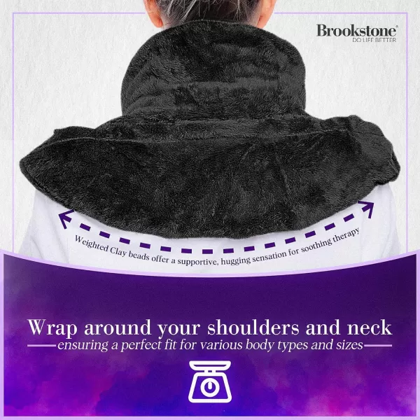 Brookstone TheraSpa Premium Hot and Cold Therapy Body Wrap with Straps Cooling and Microwave Heating Pad LavenderInfused Portable Midnight BlackNeck Wrap  Midnight Black