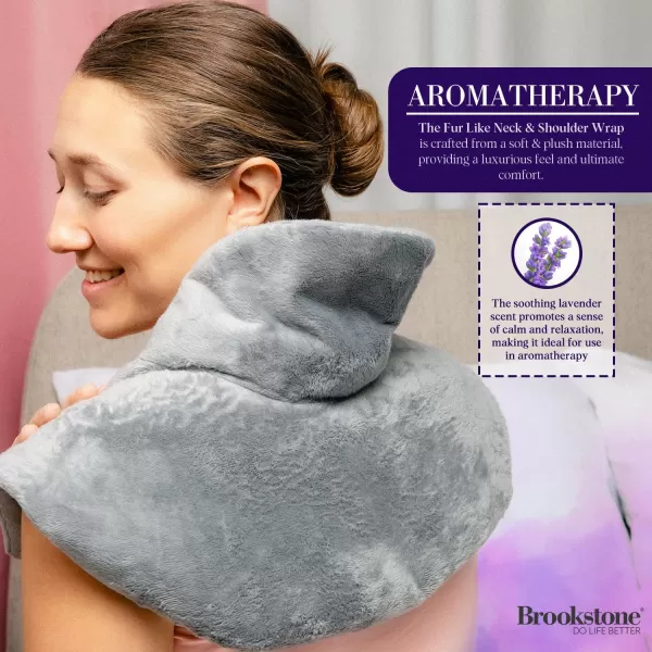 Brookstone TheraSpa Premium Hot and Cold Therapy Body Wrap with Straps Cooling and Microwave Heating Pad LavenderInfused Portable Midnight BlackNeck Wrap  Glacier Gray