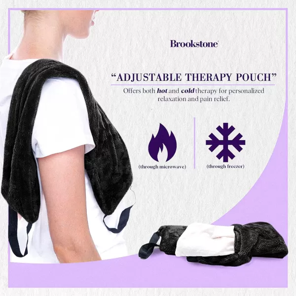 Brookstone TheraSpa Premium Hot and Cold Therapy Body Wrap with Straps Cooling and Microwave Heating Pad LavenderInfused Portable Midnight BlackNeck and Shoulder Wrap  Midnight Black