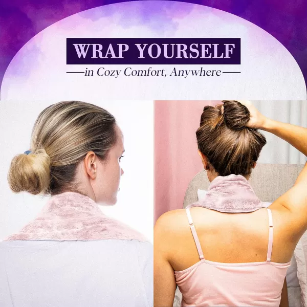 Brookstone TheraSpa Premium Hot and Cold Therapy Body Wrap with Straps Cooling and Microwave Heating Pad LavenderInfused Portable Midnight BlackNeck and Shoulder Wrap  Blush Pink