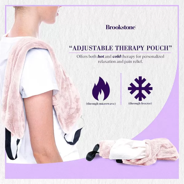 Brookstone TheraSpa Premium Hot and Cold Therapy Body Wrap with Straps Cooling and Microwave Heating Pad LavenderInfused Portable Midnight BlackNeck and Shoulder Wrap  Blush Pink