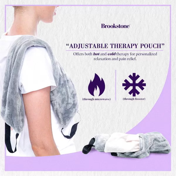 Brookstone TheraSpa Premium Hot and Cold Therapy Body Wrap with Straps Cooling and Microwave Heating Pad LavenderInfused Portable Midnight BlackNeck and Shoulder Wrap  Glacier Gray