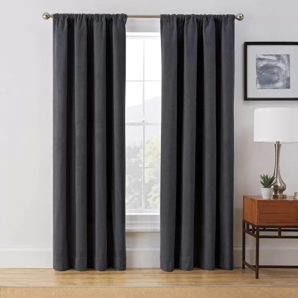 Brookstone  FZE002EB1CAM Harvey Mid Century Modern Room Darkening Window Curtains wLiner for Bedroom Single Panel 50 x 63 Camel50 x 108 Indigo