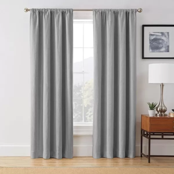 Brookstone  FZE002EB1CAM Harvey Mid Century Modern Room Darkening Window Curtains wLiner for Bedroom Single Panel 50 x 63 Camel50 x 108 WhiteGrey