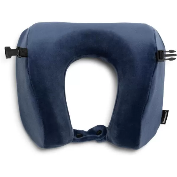 Brookstone 2 in 1 Memory Foam Head Neck and Lumbar Travel Pillow GreyBlue One Size