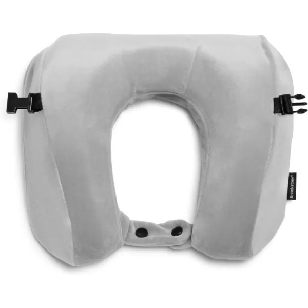 Brookstone 2 in 1 Memory Foam Head Neck and Lumbar Travel Pillow GreyGrey One Size