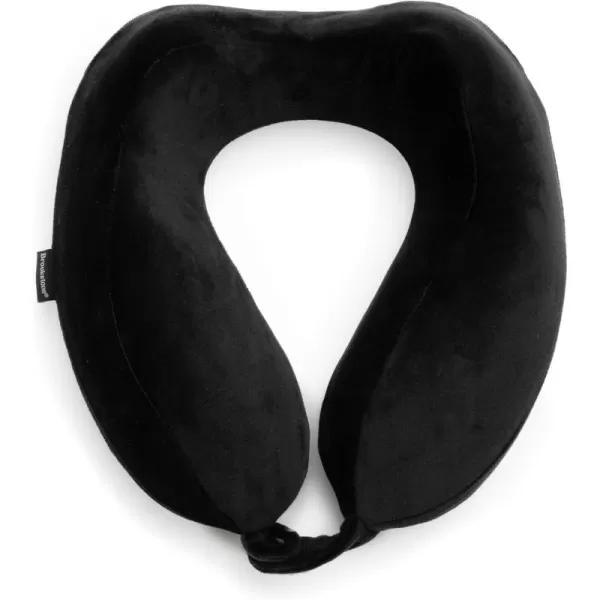 Brookstone Contoured Memory Foam Head and Neck Travel Pillow Erganomic and Lightweight BlackBlack One Size