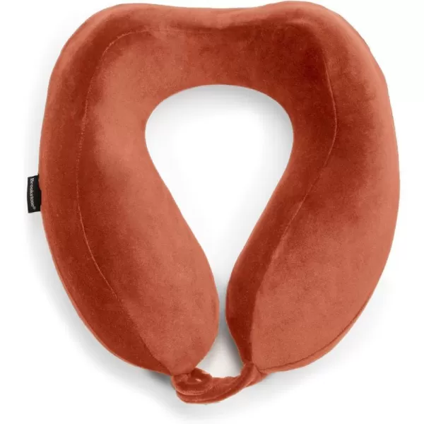 Brookstone Contoured Memory Foam Head and Neck Travel Pillow Erganomic and Lightweight BlackTerra Cotta One Size