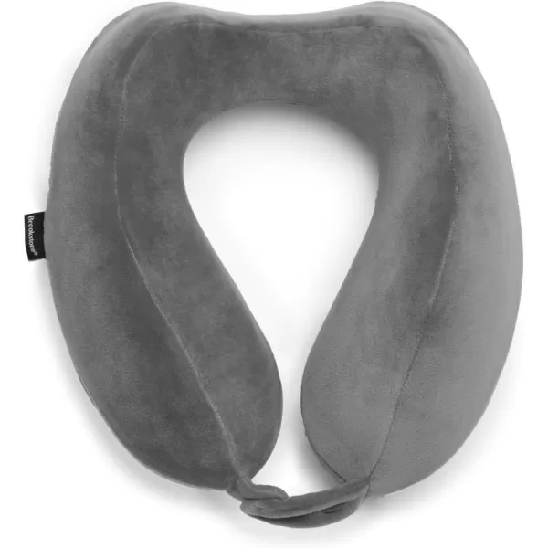 Brookstone Contoured Memory Foam Head and Neck Travel Pillow Erganomic and Lightweight BlueGrey One Size