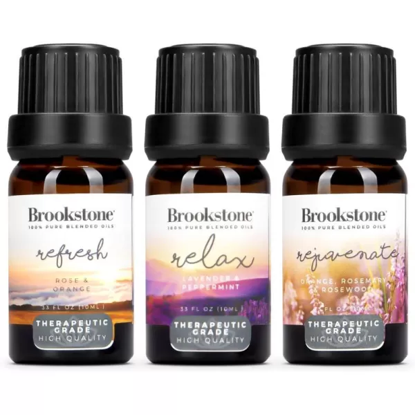 Brookstone Essential Oil Blends Sleep Collection  Organic Essential Oil Set for Aromatherapy Diffuser Massage Oil and Candle Scents  3Pack 10ml BottlesSpa Collection