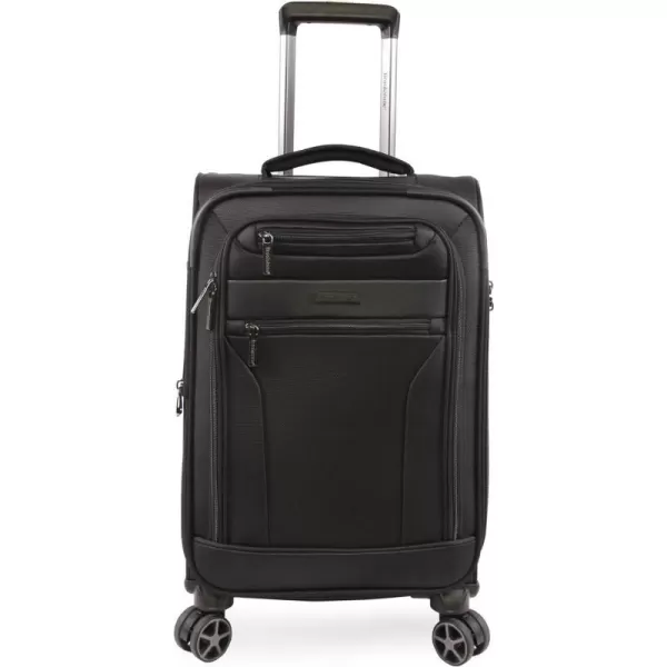 Brookstone Luggage Harbor Spinner Suitcase Black CheckinBrookstone Luggage Harbor Spinner Suitcase Black Checkin