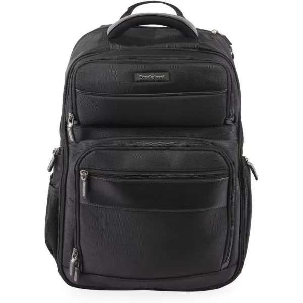 Brookstone Luggage Laptop Backpack BlackGold 18 Inch18 Inch Black