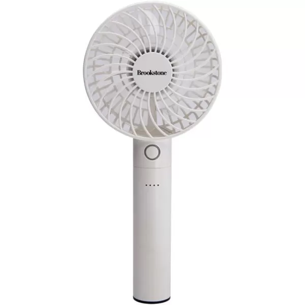 Brookstone Portable Mini Personal Fan with Power Bank  USB Rechargeable 2600mAh Battery  Handheld Desk Fan  Whisper Quiet 5SpeedBrookstone Portable Mini Personal Fan with Power Bank  USB Rechargeable 2600mAh Battery  Handheld Desk Fan  Whisper Quiet 5Speed