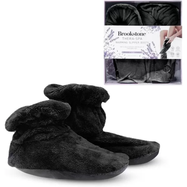 Brookstone Premium TheraSpa Warming Booties with Hot and Cold Therapy Foot Warmer LavenderInfused One Size Fits Most Blush PinkMidnight Black